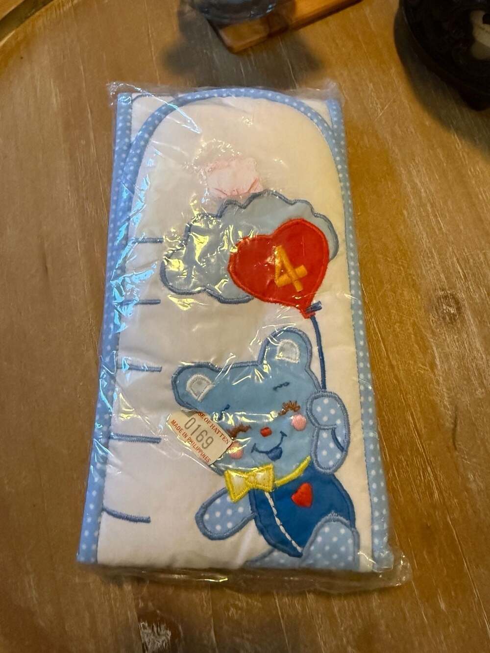 House of Hatten Vintage Baby Boy Blue Teddy Bear Growth Chart Wall Hanging Seale